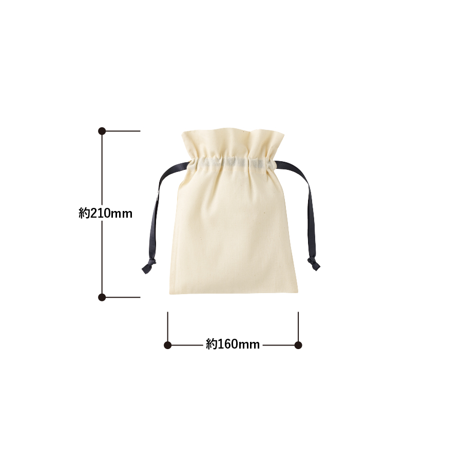 コットンカラーリボン巾着(S)ライトピンク（TP-0065-040）画像-2