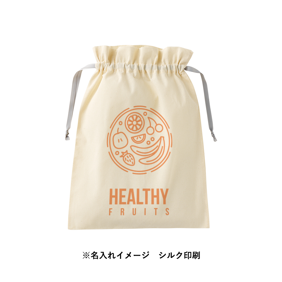 コットンカラーリボン巾着(L)グレー（TP-0067-011）画像-6