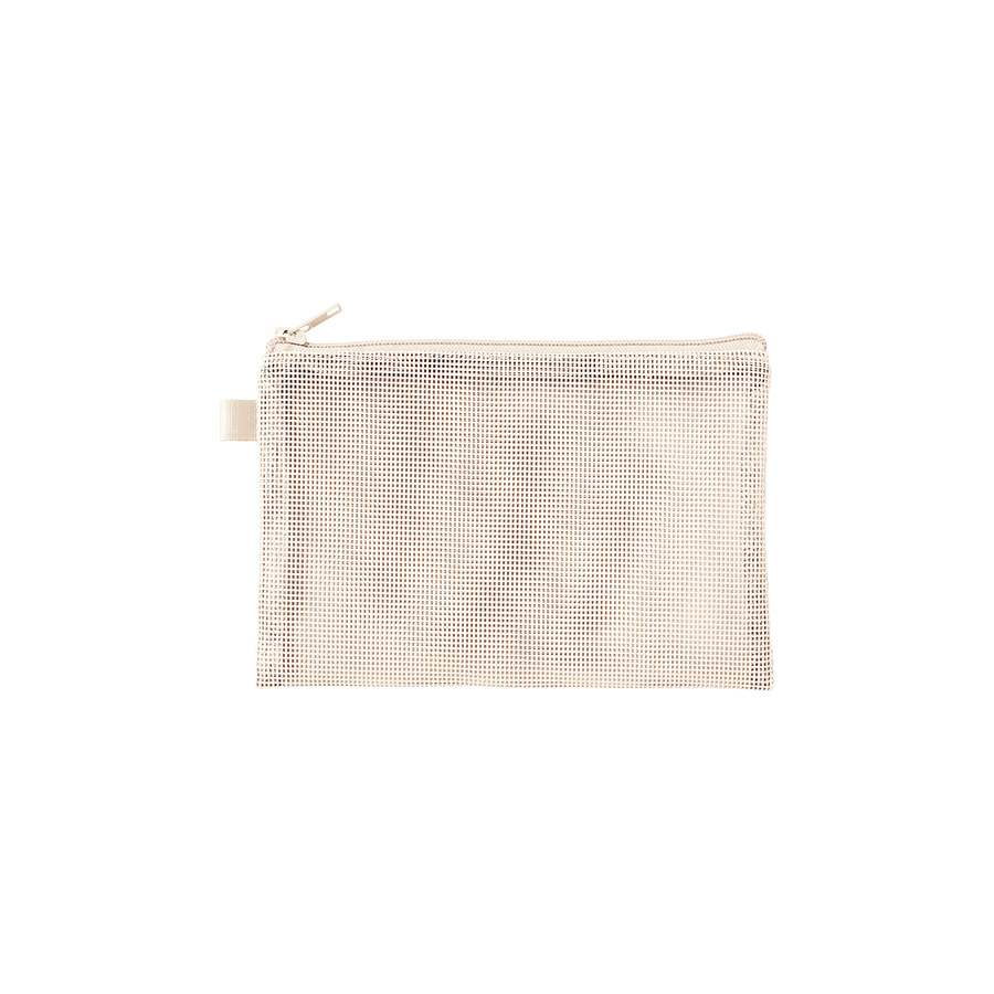 ハードメッシュフラットポーチ(S) ナチュラルホワイト