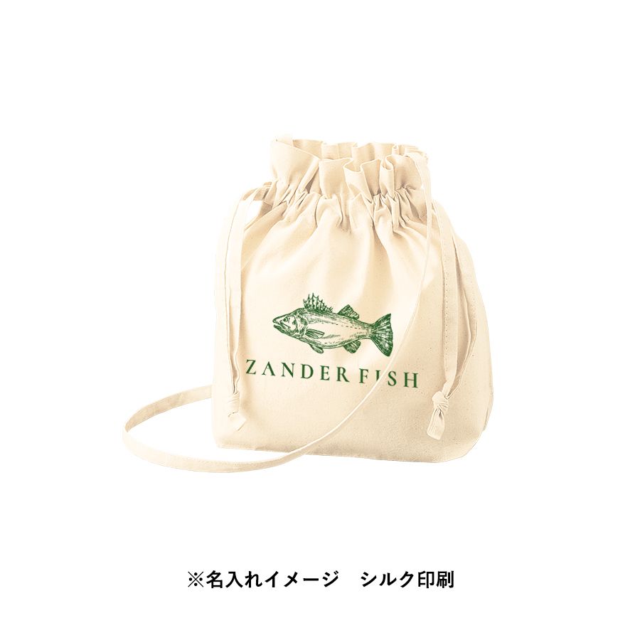 オーガニック厚手コットン　巾着ショルダーバッグ　ナチュラル（TR-1300-008）画像-4