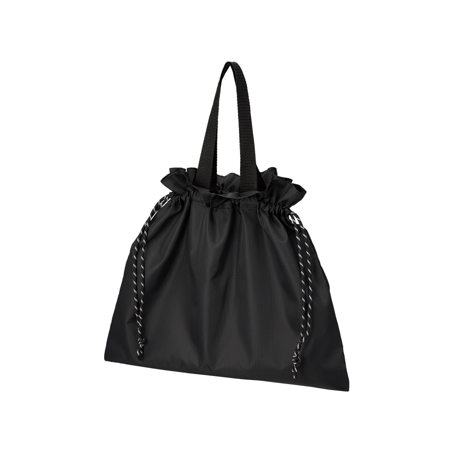 リップストップ巾着バッグ ブラック