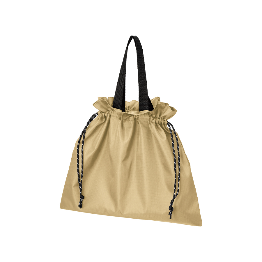 リップストップ巾着バッグ ベージュ