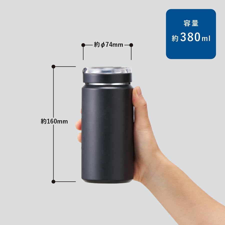 Zalatto炭酸サーモボトル380ml　ブラック（TS-1873-009）画像-3