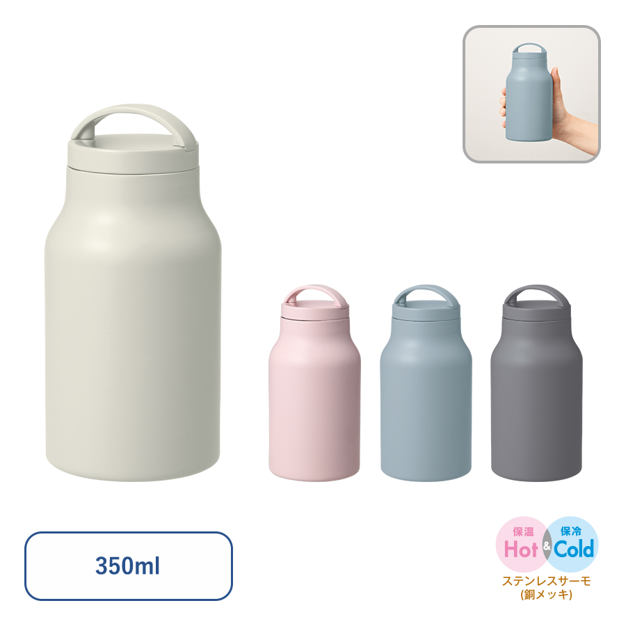 Handitシンプルサーモボトル350ml　サックスブルー（TS-1922-034）画像-3