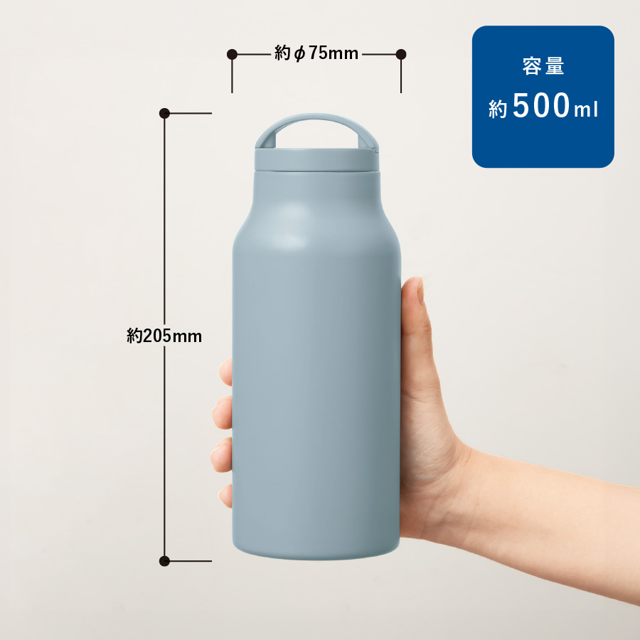 Handitシンプルサーモボトル500ml　ピンクベージュ（TS-1923-030）画像-3