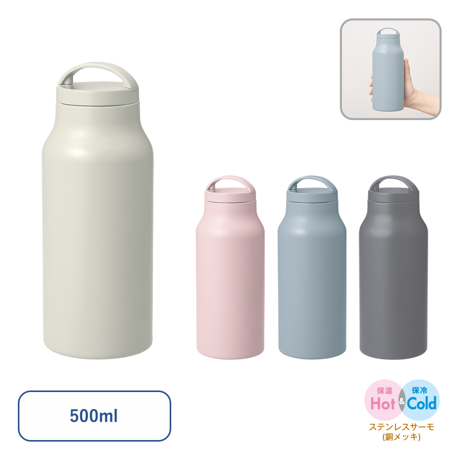 Handitシンプルサーモボトル500ml　サックスブルー（TS-1923-034）画像-8