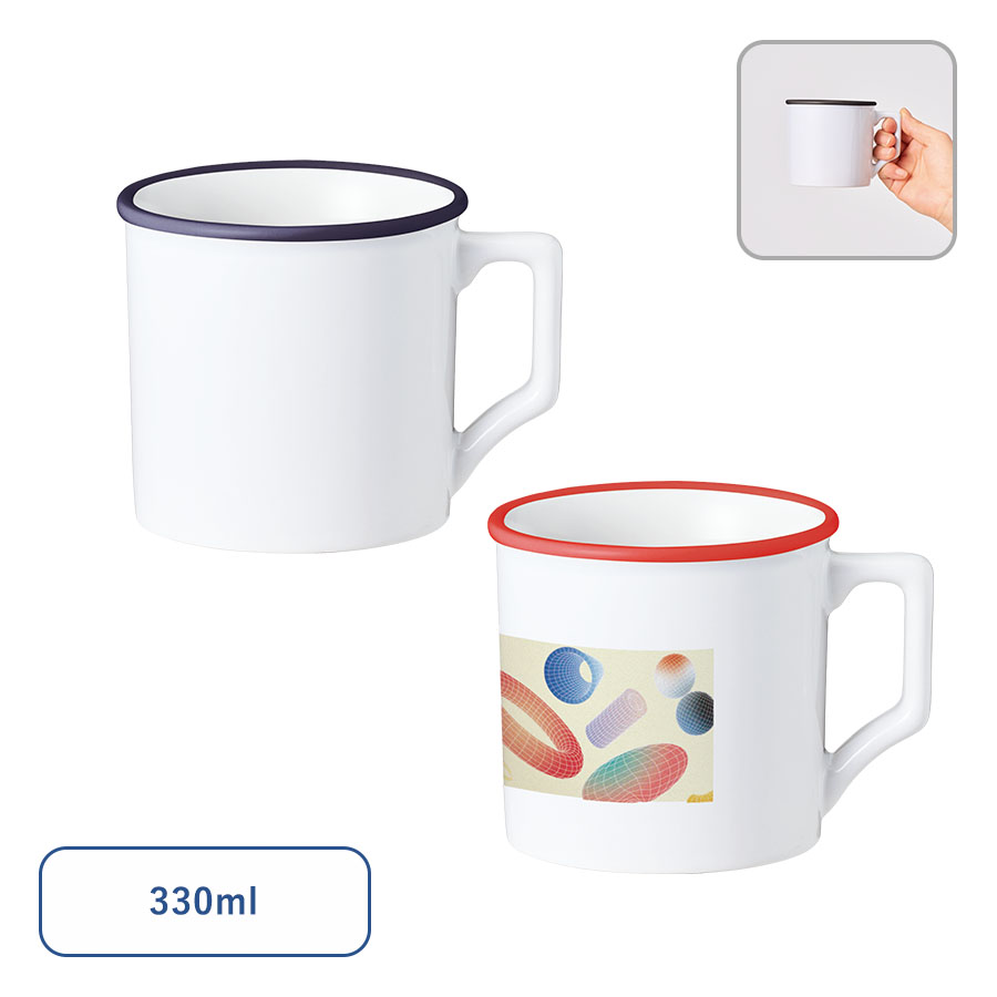 陶器マグストレート ラウンドリップ(M) ホワイト×ブラック(TS-1937-044)画像-3