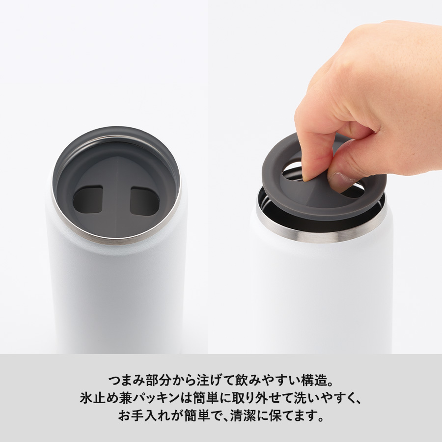 ZaLattoサーモハンドルスタイルボトル500ml　ver.2　ダークシルバー（TS-1945-026）画像-6