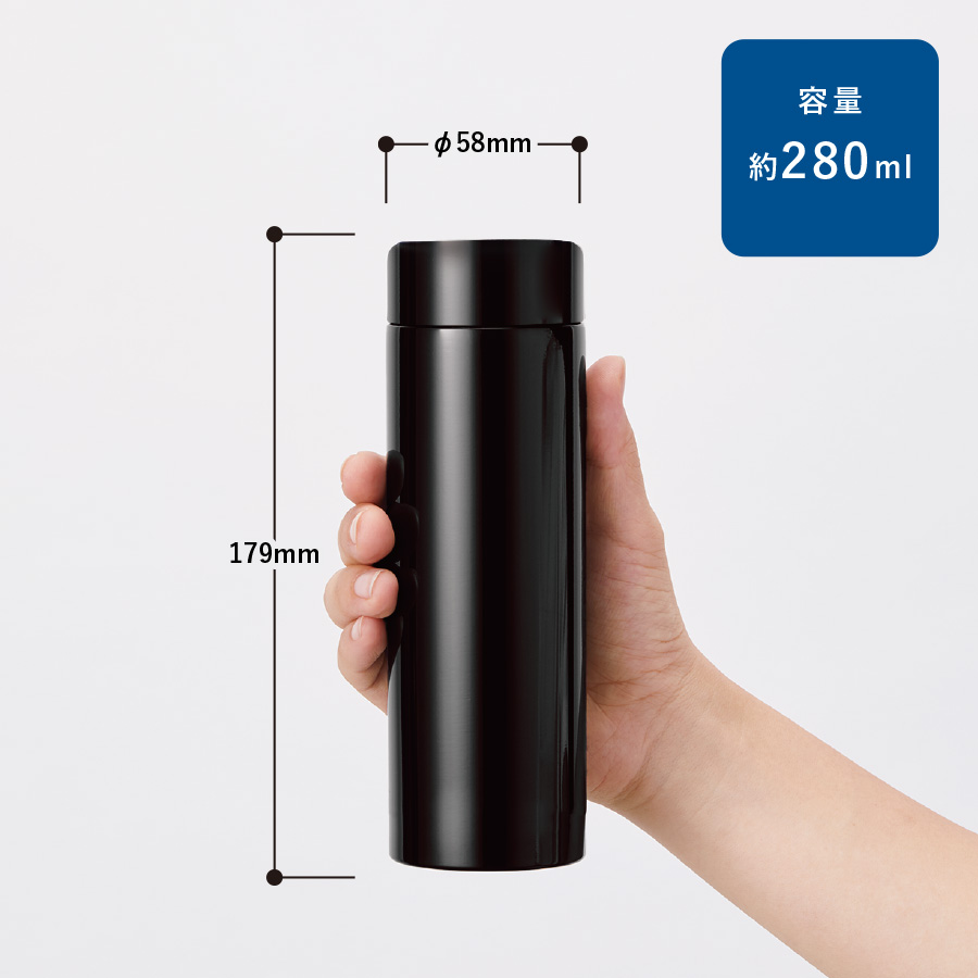 ステンレスサーモドリンクボトル280ml ブラック(TS-1952-009)画像-2