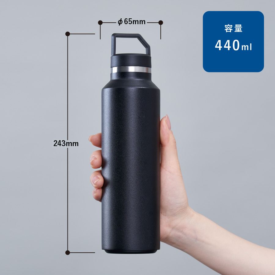 ZaLattoサーモハンドルスリムボトル ver.2 ブラック（TS-1953-009）画像-2