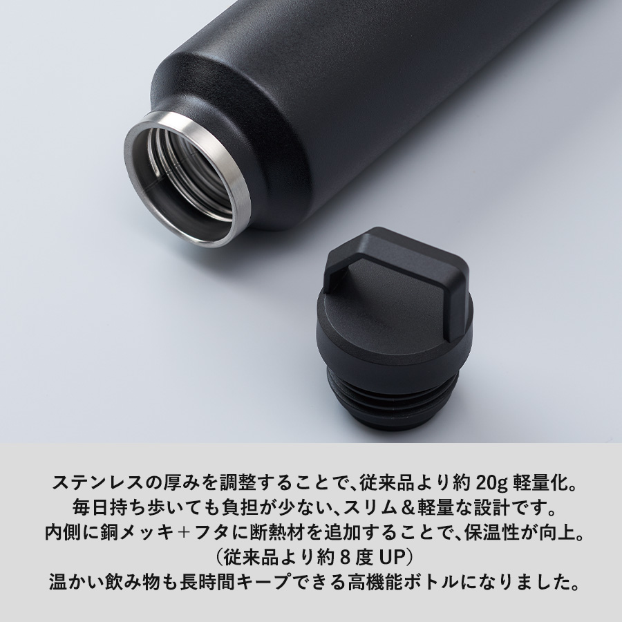 ZaLattoサーモハンドルスリムボトル ver.2 ダークシルバー（TS-1953-026）画像-5