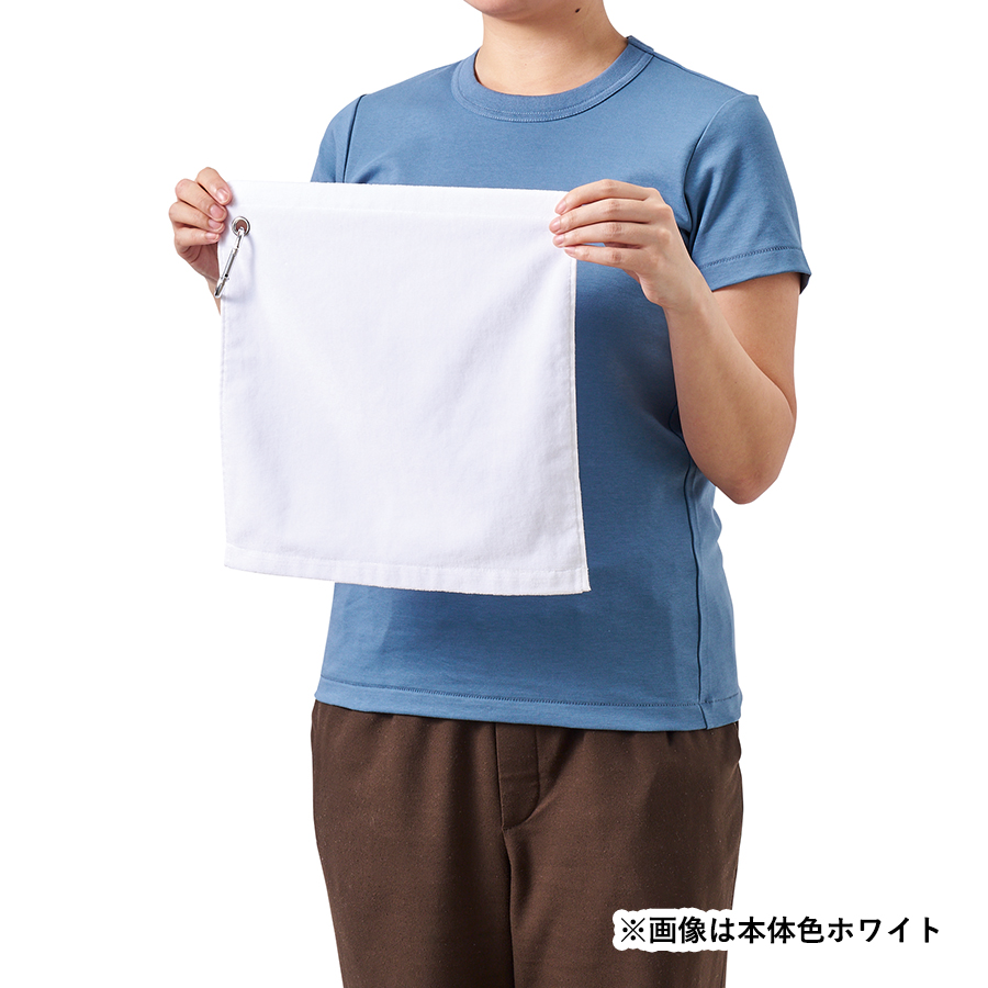 プリントしやすいコットンシャーリングカラビナ付ハンドタオル ライトグリーン（TT-0019-038）画像-17