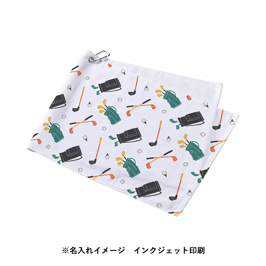 プリントしやすいコットンシャーリングカラビナ付フェイスタオル ホワイト（TT-0020-044）画像-7