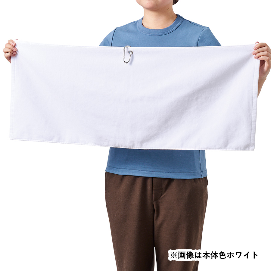 プリントしやすいコットンシャーリングカラビナ付フェイスタオル ホワイト（TT-0020-044）画像-16