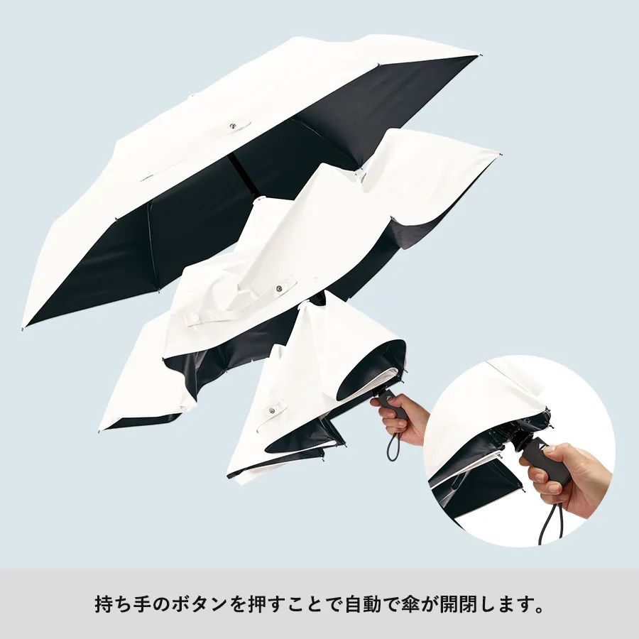 自動開閉遮光折りたたみ傘 (スムーズ収納タイプ)　ブラック（TU-0002-009）画像-4
