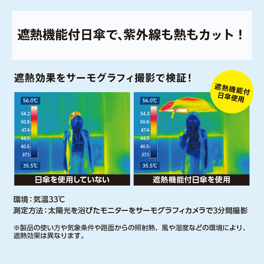 形状記憶遮熱遮光折りたたみ傘 スモークブルー（TU-0032-041）画像-12