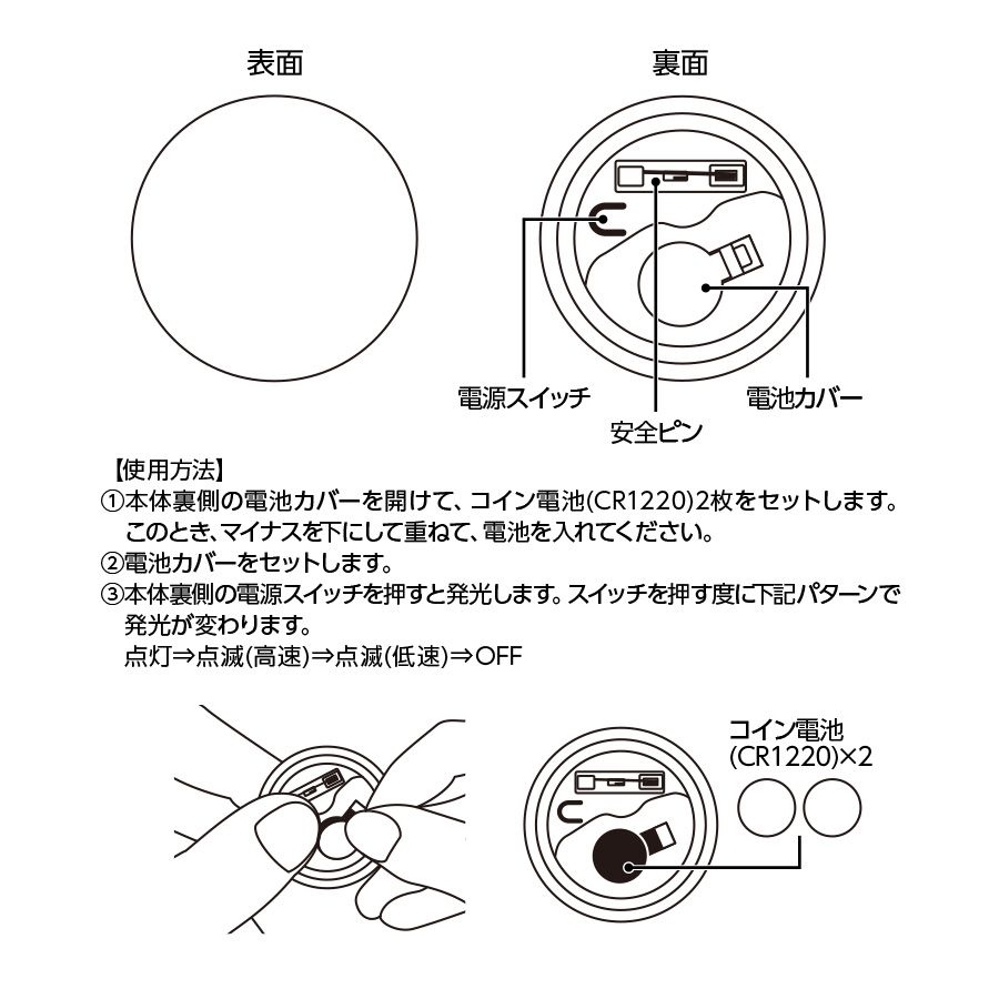 ライティングバッジ 丸形 クリア（TX-0003-004）画像-3