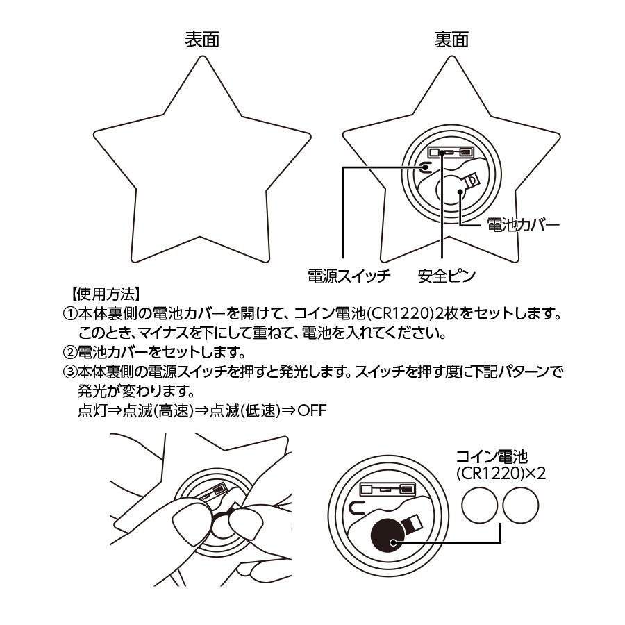 ライティングバッジ 星形 クリア（TX-0004-004）画像-3