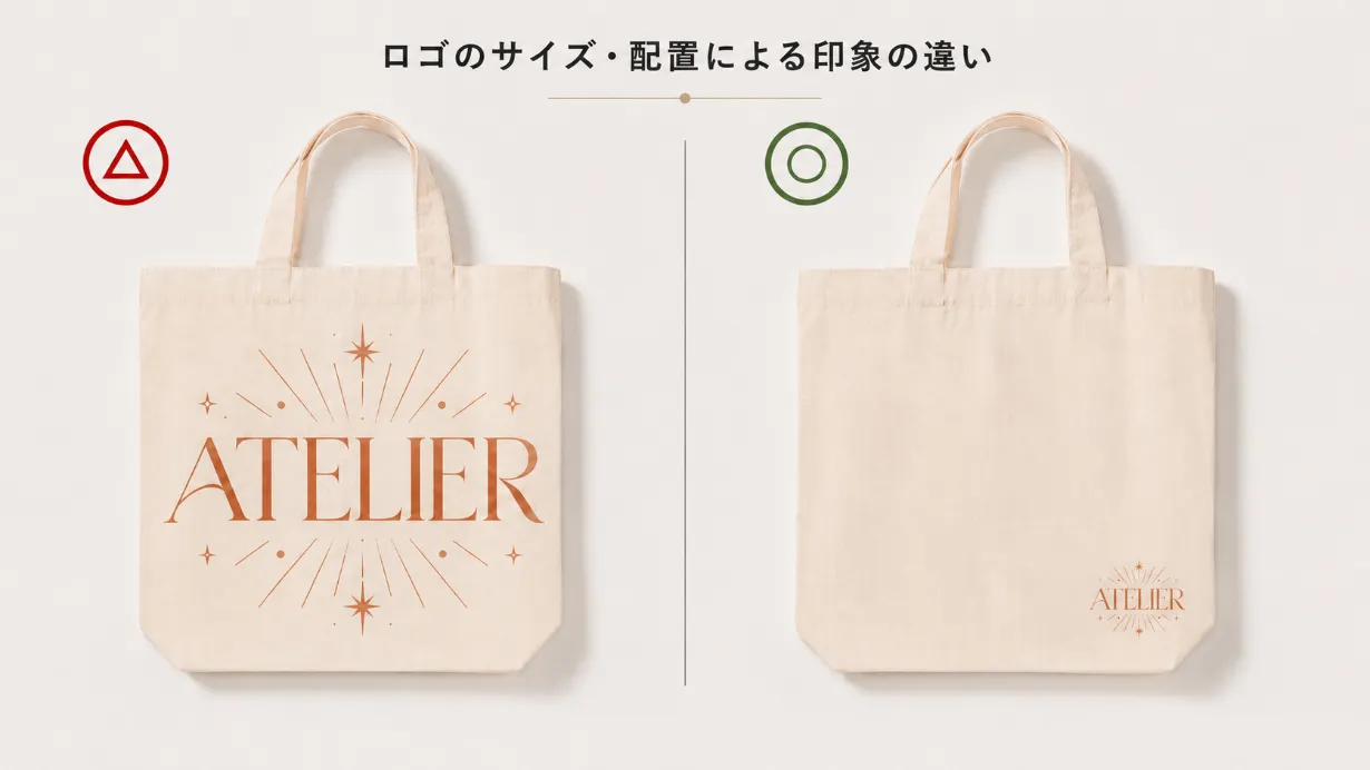 ロゴのサイズ・配置による印象の違い